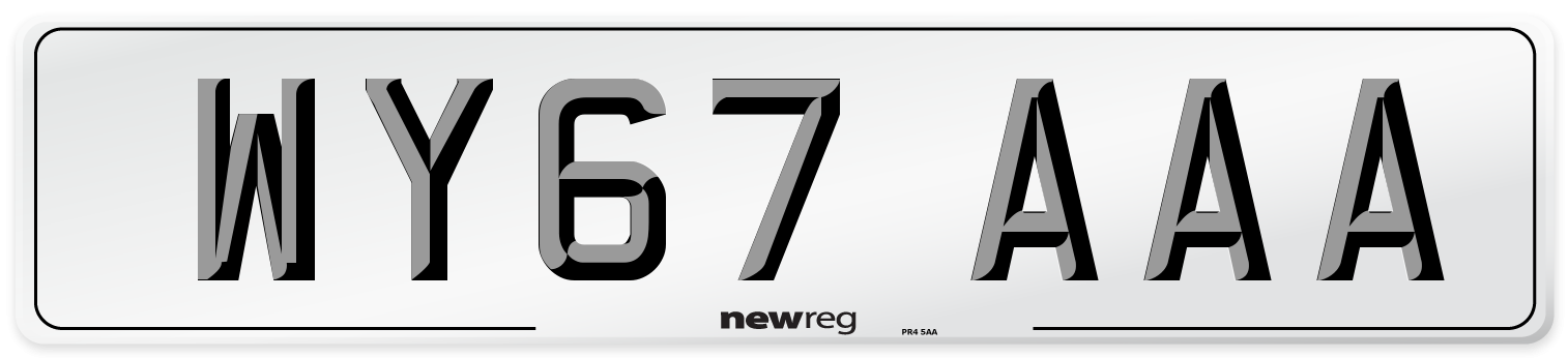 WY67 AAA Number Plate from New Reg